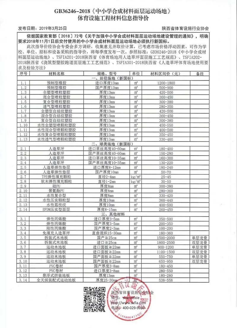 新國標(biāo)塑膠跑道信息價(jià)